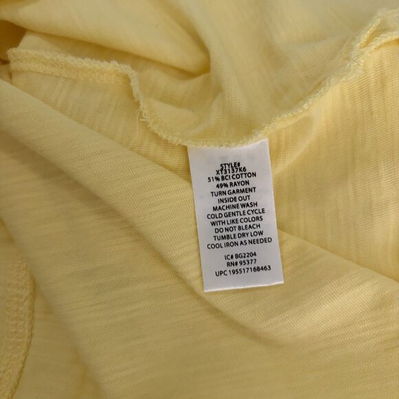 Social Standard T-Shirt Women's Large Yellow Round Neck Short Sleeve Solid - Picture 8 of 8